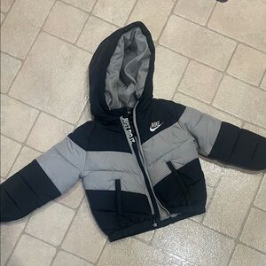 Nike Kids Black and Gray Puffer Jacket 24 months